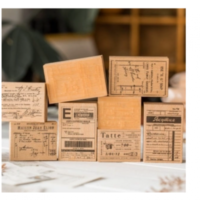 Con dấu gỗ trang trí sổ tay kế hoạch nhật ký phong cách Vintage 6 pl UG SOAP