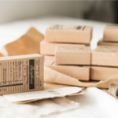 Con dấu gỗ trang trí sổ tay kế hoạch nhật ký phong cách Vintage 6 pl UG SOAP