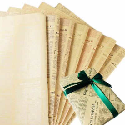 Giấy báo phong cách vintage trang trí sổ, gói quà phụ kiện văn phòng phẩm