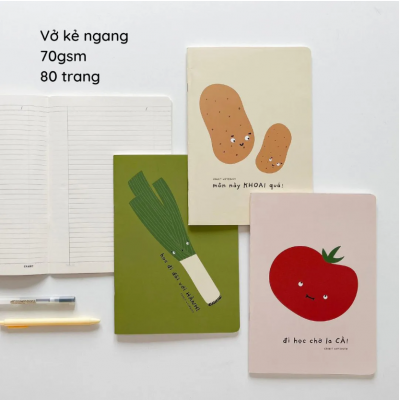 Combo 6 vở kẻ ngang Vitamin 80 120 trang
