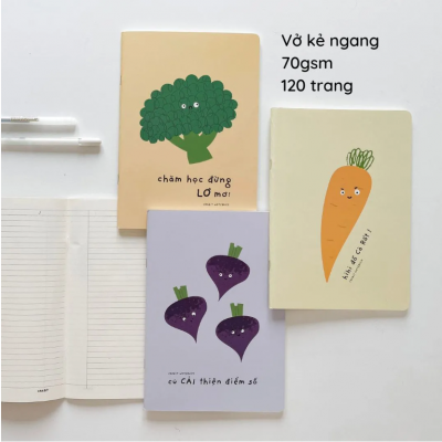 Combo 6 vở kẻ ngang Vitamin 80 120 trang