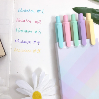 Hộp 5 bút gel Kaco Pure - Pink Cầu Vồng