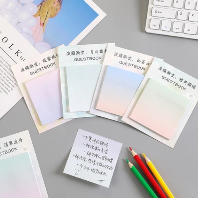 Giấy Note, giấy nhớ pastel gradient 7.5cm (30 tờ)