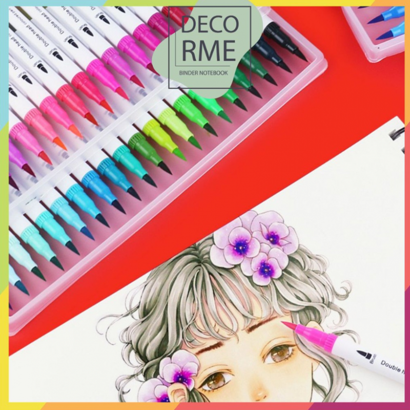 Bộ 12 bút dual brush pen fineliner, bút calligraphy