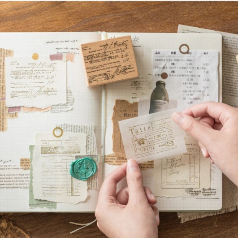 Con dấu gỗ trang trí sổ tay kế hoạch nhật ký phong cách Vintage 6 pl UG SOAP